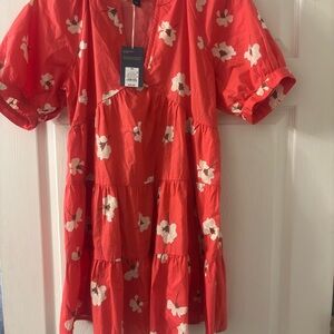 Universal Thread Red and White Floral Womens  Dress